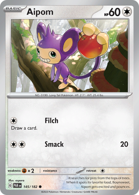 Aipom - PAR #145 - Reverse Holo