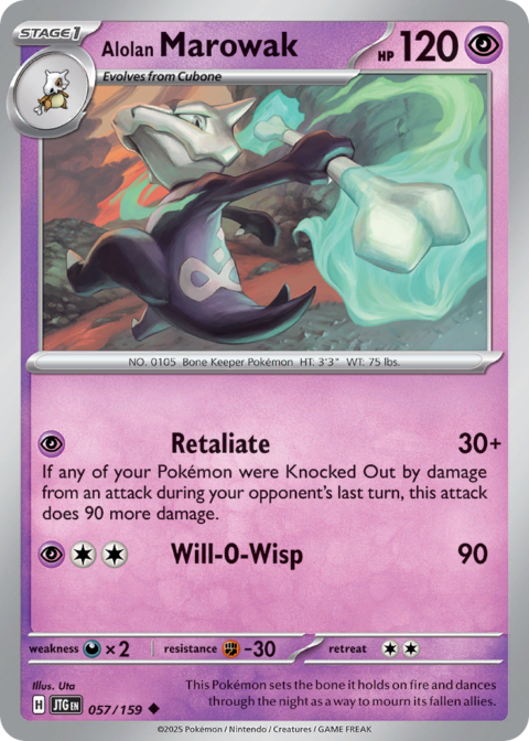 Alolan Marowak - JTG #57 - Reverse Holo