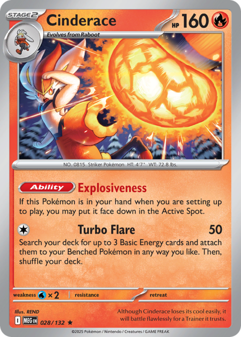 Cinderace - MEG #28 - Reverse Holo