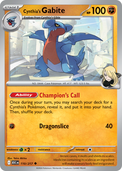 Cynthia's Gabite - ASC #110 - Normal