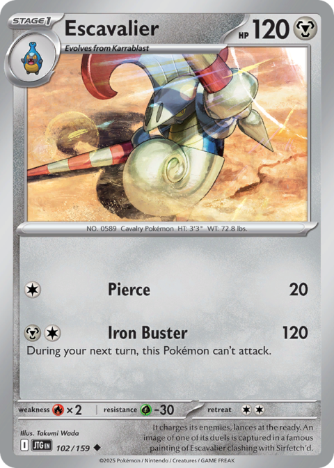 Escavalier - JTG #102 - Reverse Holo