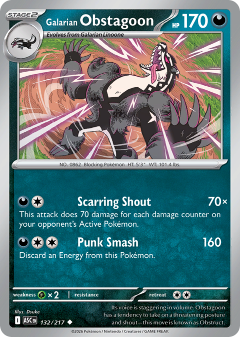 Galarian Obstagoon - ASC #132 - Normal