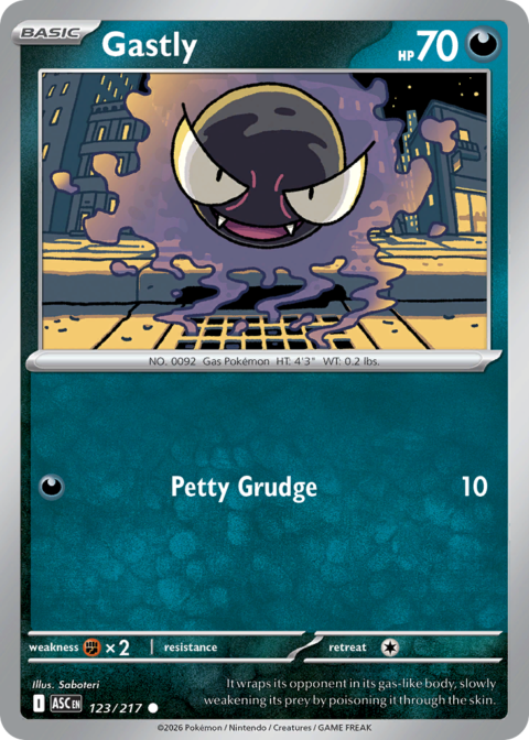 Gastly - ASC #123 - Reverse Holo (Energy)