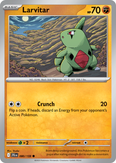 Larvitar - JTG #80 - Reverse Holo
