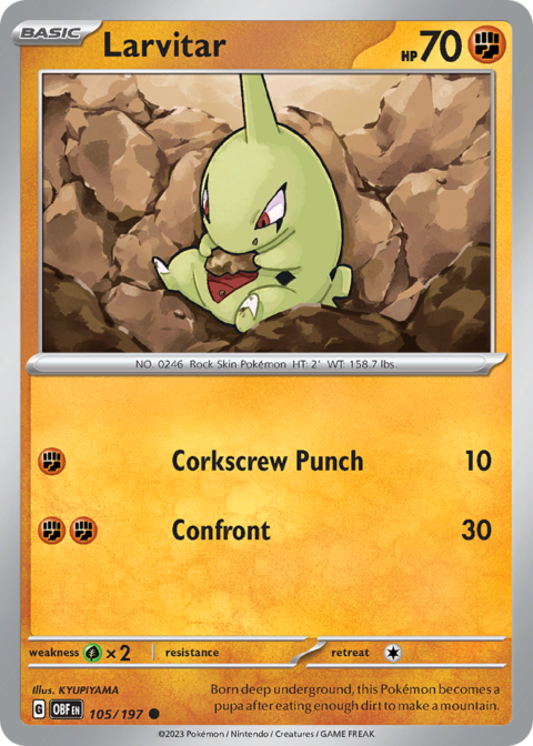 Larvitar - OBF #105 - Reverse Holo