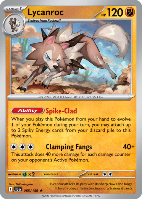 Lycanroc - JTG #85 - Holo