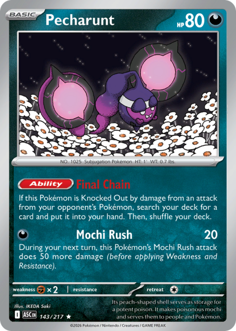 Pecharunt - ASC #143 - aReverse Holo (Energy)