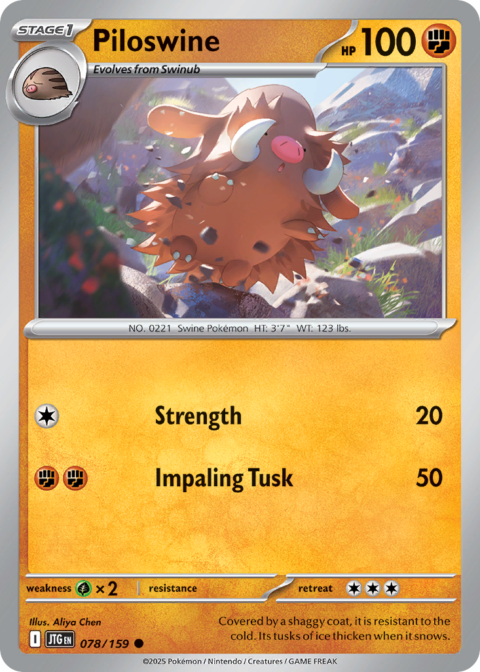 Piloswine - JTG #78 - Reverse Holo