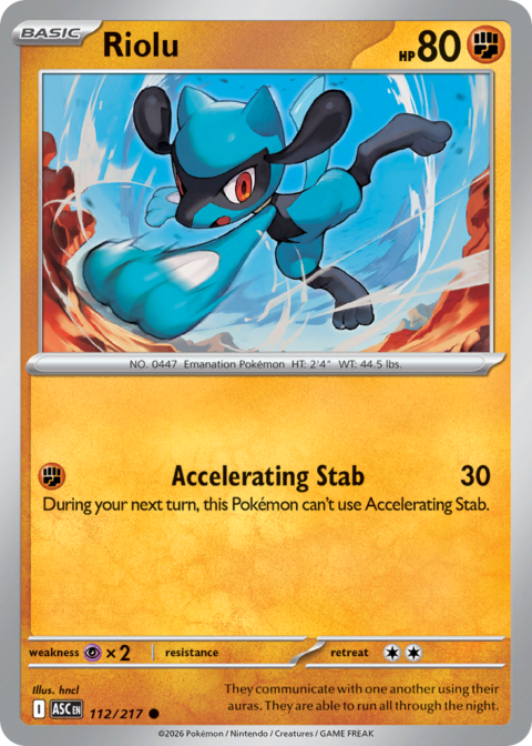 Riolu - ASC #112 - Reverse Holo (Energy)