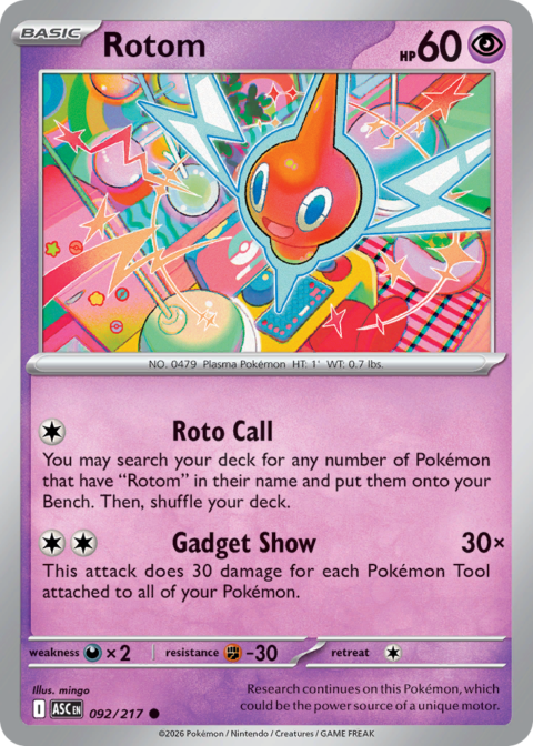Rotom - ASC #92 - Reverse Holo (Energy)
