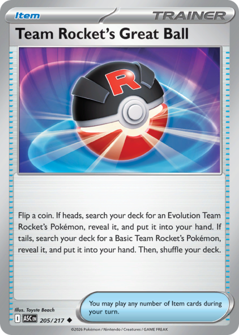 Team Rocket's Great Ball - ASC #205 - Reverse Holo