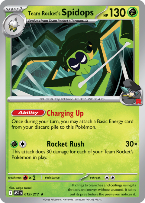 Team Rocket's Spidops - ASC #19 - Reverse Holo (Rocket)