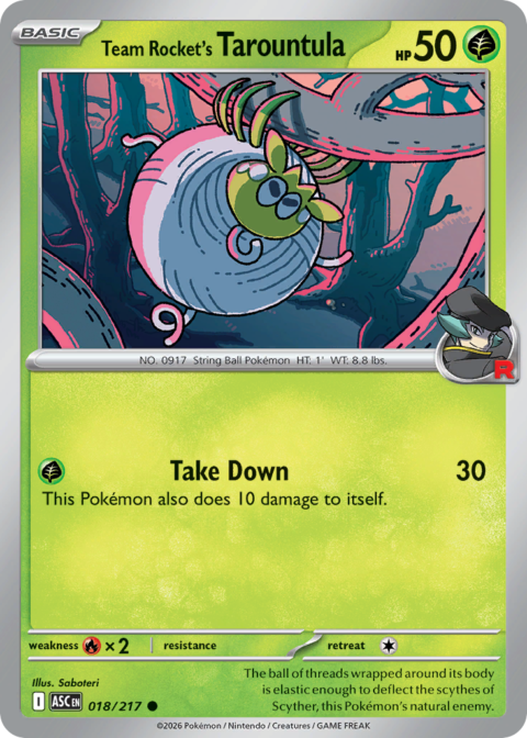 Team Rocket's Tarountula - ASC #18 - Reverse Holo (Rocket)