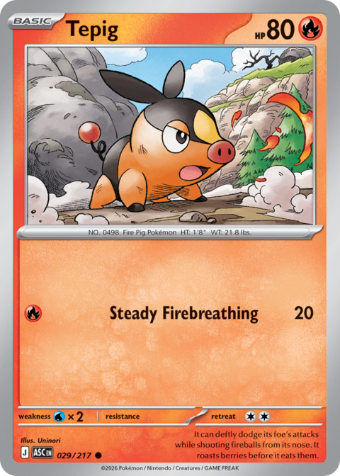Tepig - ASC #29 - Reverse Holo (Energy)