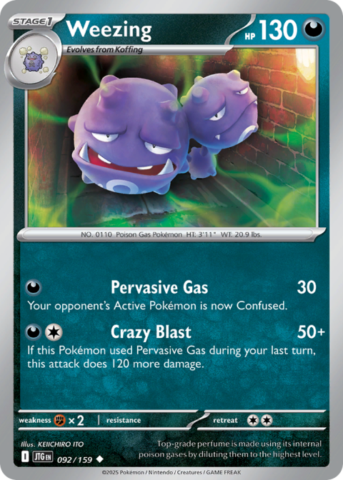 Weezing - JTG #92 - Reverse Holo