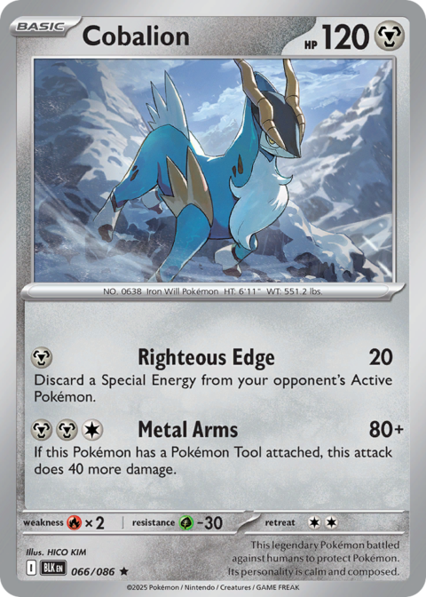 Cobalion - BLK #66 - Reverse Holo