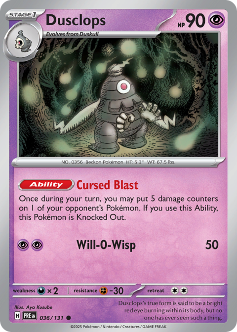 Dusclops - PRE #36 - Reverse Holo