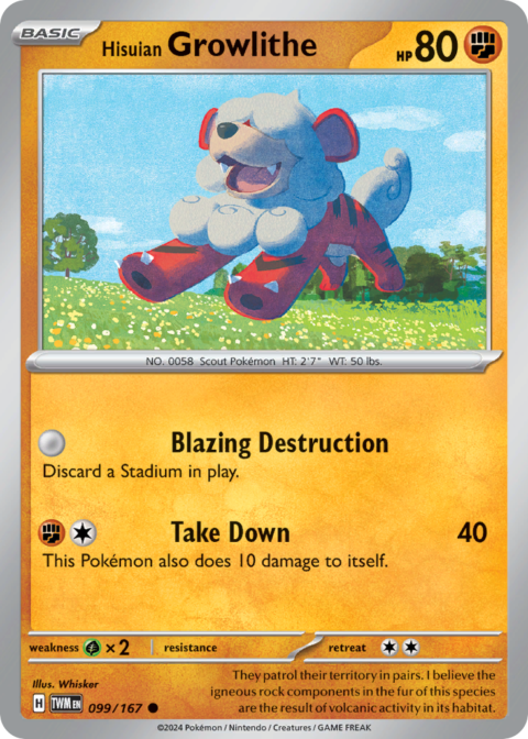 Hisuian Growlithe - TWM #99 - Normal