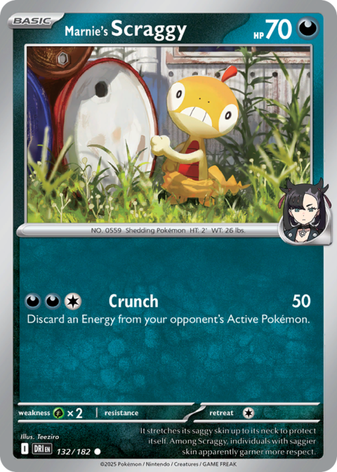 Marnie's Scraggy - DRI #132 - Reverse Holo