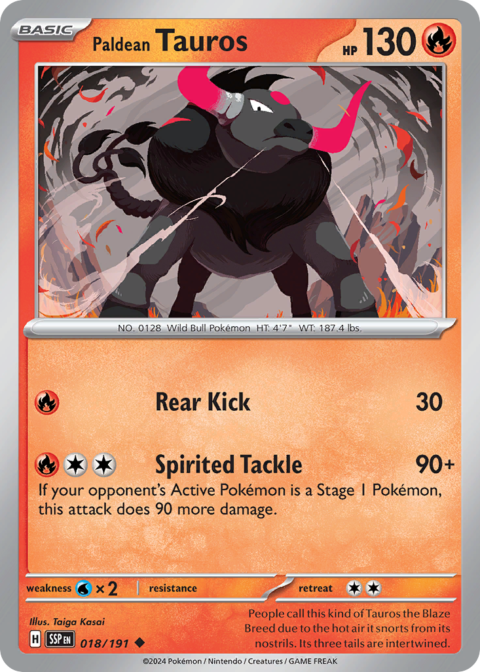 Paldean Tauros - SSP #18 - Reverse Holo