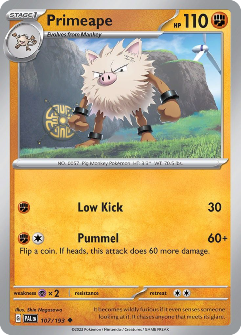 Primeape - PAL #107 - Reverse Holo