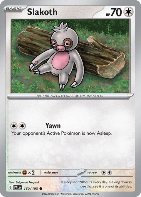 Slakoth - PAL #160 - Reverse Holo