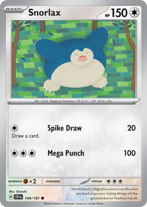 Snorlax - SSP #144 - Reverse Holo