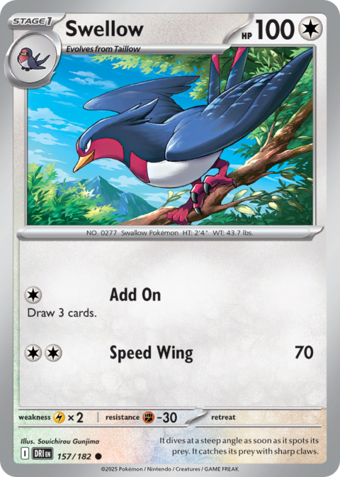 Swellow - DRI #157 - Reverse Holo