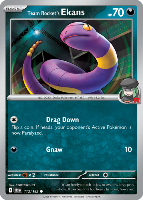 Team Rocket's Ekans - DRI #112 - Reverse Holo