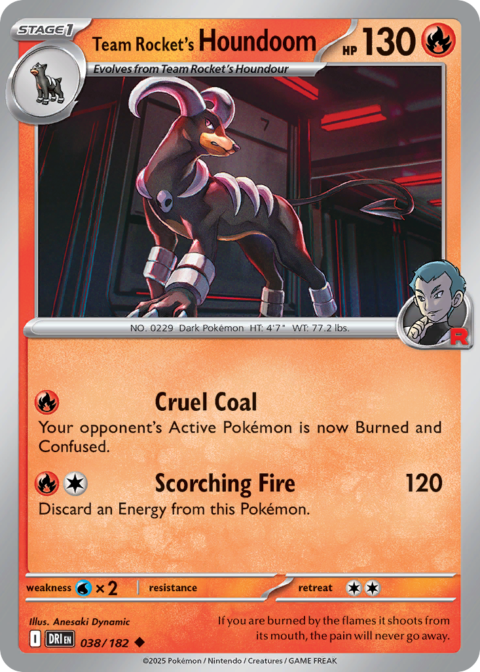 Team Rocket's Houndoom - DRI #38 - Reverse Holo