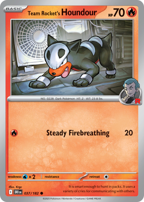 Team Rocket's Houndour - DRI #37 - Reverse Holo