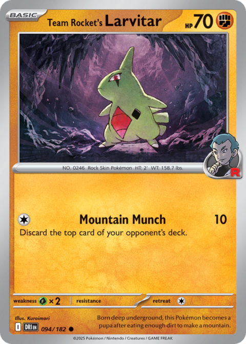 Team Rocket's Larvitar - DRI #94 - Reverse Holo