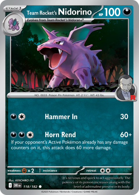 Team Rocket's Nidorino - DRI #118 - Normal