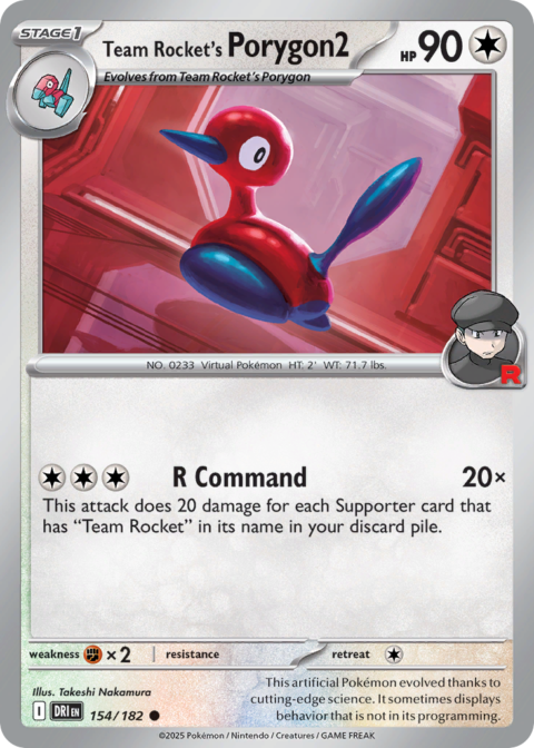 Team Rocket's Porygon2 - DRI #154 - Reverse Holo