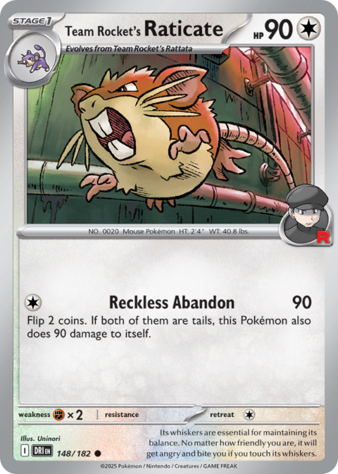 Team Rocket's Raticate - DRI #148 - Reverse Holo
