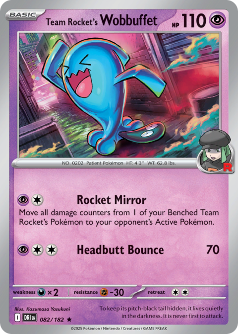 Team Rocket's Wobbuffet - DRI #82 - Holo