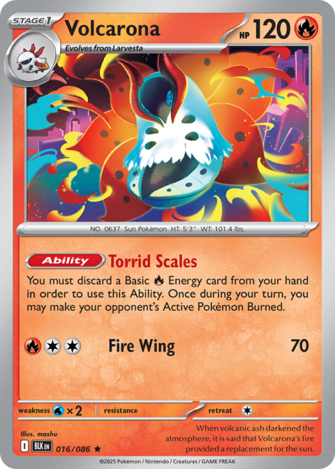 Volcarona - BLK #16 - Reverse Holo